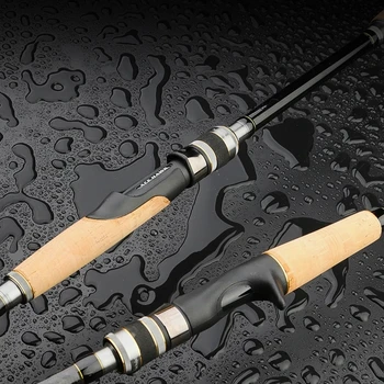 Gedde Bass Fishing Rod MH Magt Hurtig Handling X Tværs af kulfiber Spinning Baitcasting 6-15lb Linje Seaguide Ringe Antislip Håndtag