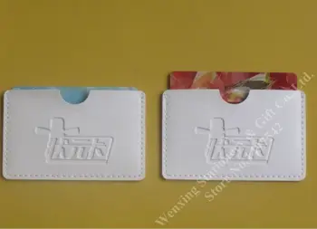 Gratis Forsendelse 2stk visitkortholder Horisontal Kunstig læder white card indehavere,OEM-velkommen