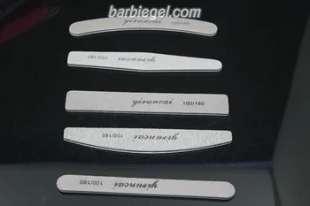 Gratis forsendelse Grå neglefil Polering Sandpapir Slank 5 Figurer Nail Art Manicure Buffer Værktøjer 100/180