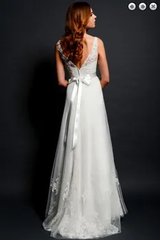 Gratis forsendelse nye mode maxi brude vestidos formel aften kjole plus size lange hvide blonder brude kjoler, aften kjoler