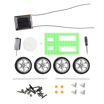 Grøn 1stk Sjove Mini Sol Powered Legetøj DIY Bil Kit Børn Uddannelsesmæssige Gadget Hobby