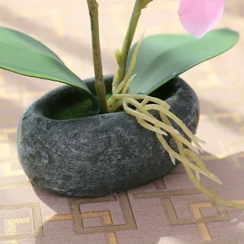 Haven Simulering Bonsai Kunstige Potteplanter Gave Falske Blomster Dekorativ Plante Med Hjem, Pot Bryllup Butterfly Orchid Landskab