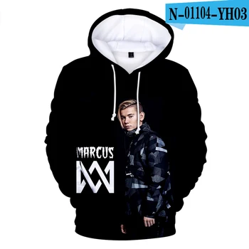 Hip Hop Hoodie Marcus&Martinus 3D Karakter Print Mode Pullover Efteråret Tøj 3D Street Unisex Casual Cool Sweatshirt