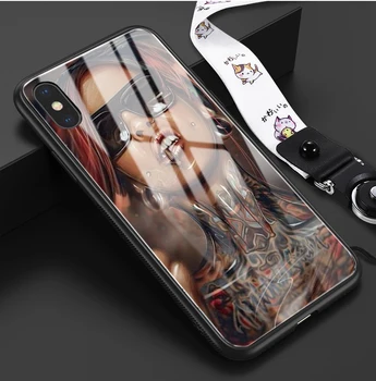 Hot Sexy Ærme Tatovering Pige, Blød Silikone, glas phone Case for iPhone 6 6S 8 Plus X Blødt etui til iPhone 7 7Plus XR XS Antal
