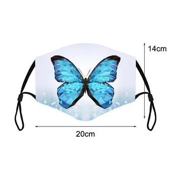 Hurtig Levering 5PCS Bling Butterfly maske til ansigt med filter Unisex Halvdelen Vaskbar Ansigt Munden Dække Maske til Udendørs Hovedbøjle