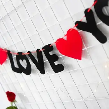 Ikke-vævet stof Banner Valentins Dag, jeg Elsker Dig Hængende Bar Wedding Room Decor