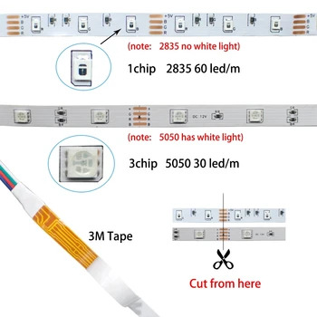 JLAPRIRA LED Strips Lys Bluetooth Luces Led RGB 5050 SMD 2835 Fleksibel Vandtæt Tape Diode 5M 10M 15M DC 12V Fjernbetjening