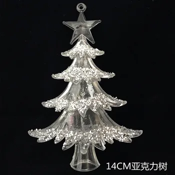 Julepynt juletræ vedhæng vindue layout 14CM akryl tre-dimensionelle træ diamant effekt 1