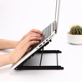 Justerbart Laptop Stand Mesh Ventilation Folde Desktop Light Box Holderen Støtte til Computer Bærbare Tablet