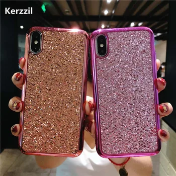 Kerzzil Luksus Glitter Fisk skala Dække Cases Til iPhone 7 6 6S Plus 5 5S SE Telefonen CasesFor iphone X 8 Plating Bløde Sager Coque