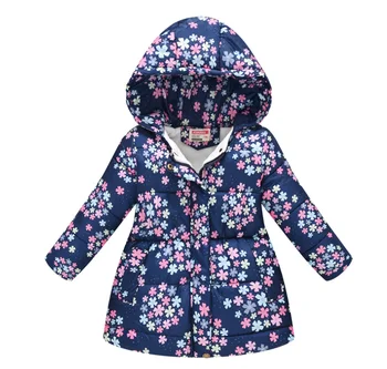 Kids Baby Girls Fashion Snefnug Print Coat Vinter Varm langærmet Hætteklædte Pels til Børn Piger 2020 Ny