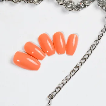 Kisten negle orange Falsk søm Ballerinaer nail Design Ren farve candy gratis klistermærker