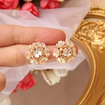 Korea Nyt Design, Mode Smykker Blomst Shell Kvindelige stud Øreringe Elegant Frisk Enkle Øreringe