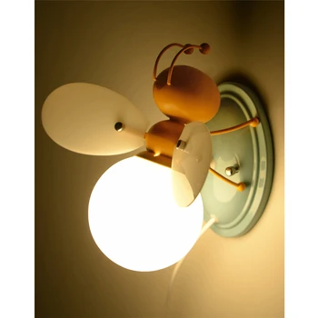 Kreativ Lille Bi væglampe Soveværelse sengelampe Dekorativ Simpel Tegnefilm Led Children ' s Wall Light Væg Sconce Lys Armatur