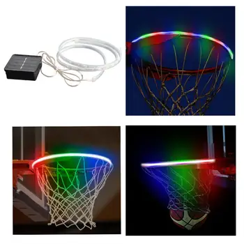 Kurven Rammen Solar Light Spille om Natten Lyser Basketball Rim Vedhæftet fil Hjælper Dig med at Skyde Hoops Natten LED Strip Lampe
