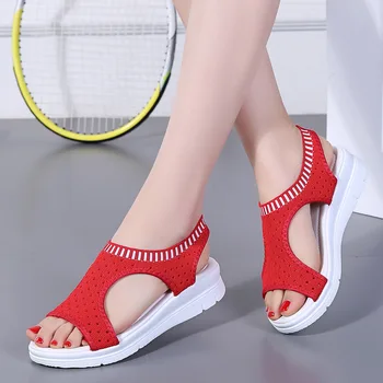 Kvinder Sandaler 2020 Nyeste Kvindelige Sko Kvinde Sommeren Kile Komfortable Sandaler Damer Slip-på Flade Sandaler Kvinder Sandalias