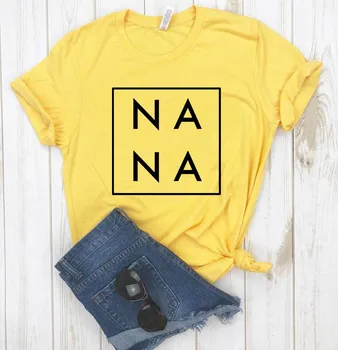 Kvinder T-Shirt Nana Square Print Tshirt Kvinder kortærmet O Hals, Løs T-shirt Damer Sommeren Kausale Tee Shirt Tøj Toppe