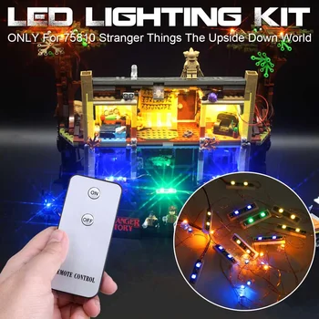 LED-Belysning Kit til 75810 for Fremmed Ting for Hovedet Mursten Toy (Kun LED-Lys i prisen) Fjernbetjening-Version