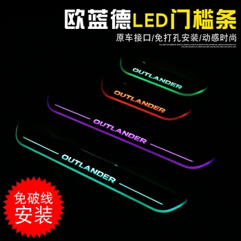 LED-Dør Karmen For Mitsubishi Outlander 2013-2019 Ultra-tynd Acryl Flyder LED Velkommen Lys Scuff Plate Pedal 4stk Car-styling