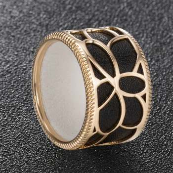 Legenstar Guld Farve Rose Anillos Ring Sterling DIY Reversible Læder Ringe Til Kvinder Smykker Bagues Femme