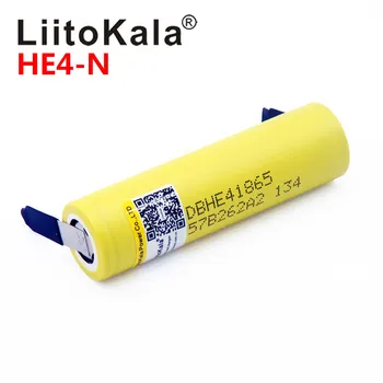 LiitoKala HE4 2500 mAh Li-ion 3,7 V Batteri 18650 Genopladelige Batterier Max Strøm 20A, 35A decharge + Nikkel Ark