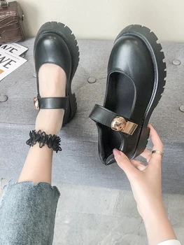 Lille læder sko kvinders Britisk stil med Lolita 2020 efteråret nye single sko vilde tykke såler mode kvinders afslappet sko