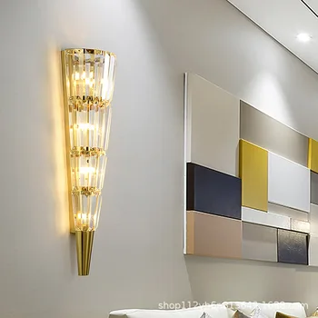 Lys luksus væglampe post-moderne krystal kreative led stue, soveværelse sengelampe korridor moderne enkle Nordiske væglampe
