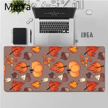 Maiya Efterårets blade falder græskar, Halloween DIY Design Mønster Spil musemåtte Gratis Fragt Stor musemåtte Tastaturer Mat