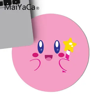 MaiYaCa Pink Sød Kirby Holdbar Gummi musemåtten Pad Spil Tæppe musemåtte runde musemåtten Anti Slip gaming Musemåtte 22x22cm