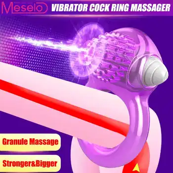 Meselo Peins Ring Vibrator Cock Ring Brystvorten Vaginal-Klitoris Massager Clitor Stimulator Peins Ejakulation Forsinkelse Sex Legetøj Til Mænd
