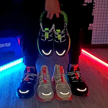 Mesh Mænd Kører Sko Mode Trend Fluorescerende Blade Sneakers Åndbar Udendørs Træning Sport Sko Hombre Zapatillas