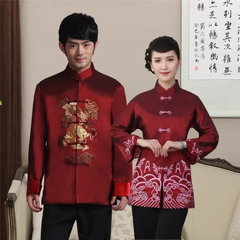 Midaldrende og gamle par jakke Tang passer forår og efterår bryllup ceremoni gamle mand festlig fødselsdag Kinesisk kjole frakke кофта