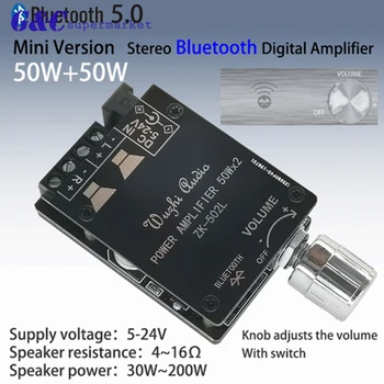 MINI Bluetooth 5.0 Wireless Audio Digital forstærker Stereo yrelsen 50Wx2 Bluetooth Amp Amplificador ZK-502L diy elektronik