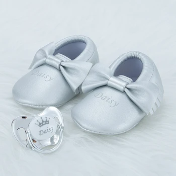 MIYOCAR personlig ethvert navn unikke design sølv bling sut og baby sko første walker luksuriøse stil, unikt design PSH3