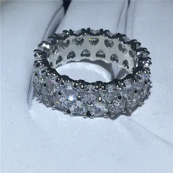 Mode-Heart Shape ring AAAAA Klare Cz Sten Hvid Guld Fyldt Engagement bryllup band ring for kvinder Finger Brude Smykker