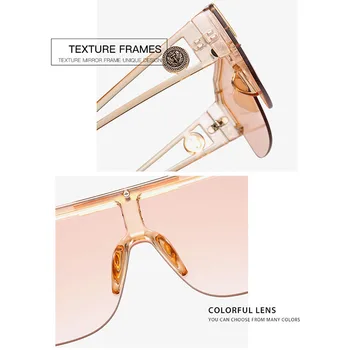 Mode Luxus Marke Quadratischen Sonnenbrille Frauen Vintage Metall Rahmen Semi-Randlose Ein Lens Sonnenbrille UV400