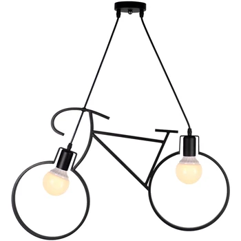 Moderne Lysekrone Cykel Metal Smedejern Lysekrone Lampeskærm E27 Edison Led Lysekrone Stue Cafe Shop