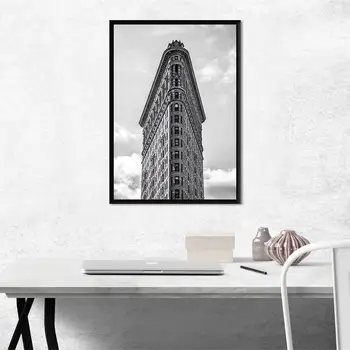 Moderne Plakat Flatiron Building Arkitektur Plakat Væg Kunst, Lærred Maleri Væg Kunst til stuen Home Decor 5Y