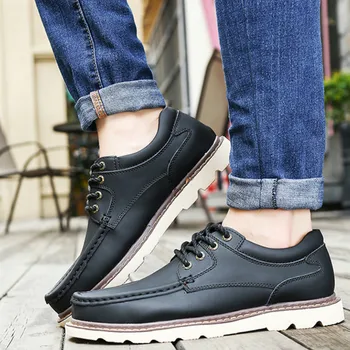 Mænd læder sko Mærke Mode Mænd Casual Sko Designer Læder-Mandlige Sko Luksus Mænd Lejligheder, udendørs vandreture sko B1-36
