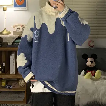 Mænds Afslappet Oversize Varm Tyk Sweater 2020 Vinteren Ny Kvinde Pullovere Rullekrave koreanske Streetwear Trøjer