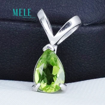 Naturlig grøn Olivin vedhæng halskæder, vedhæng vedhæng med ornamenter Vand dråbe form 6*9mm