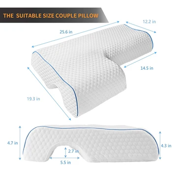 New Massage Pillow Couple Side Sleeper Pillow Duet Protection Cervical Pillow Arched Cuddle Pillow with Slow Rebound Memory Foam