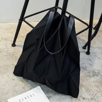 Niche design taske kvindelige ny tote taske tote taske Miyake origami serie canvas taske