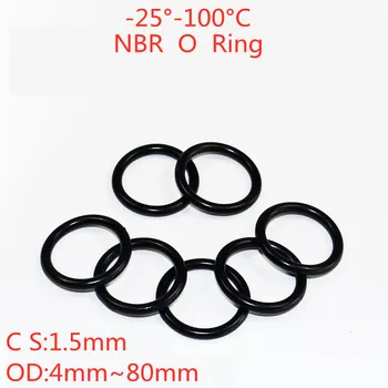 Nitril-O-ring, diameter 1,5 udvendige diameter, 4mm ~ 80mm nitril tætningsring stor størrelse, olie-resistente fuld størrelse