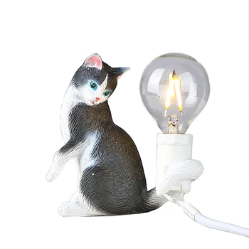 Nordiske Kreative Stue, Undersøgelse, Lille Bordlampe Soveværelse Tøj Butik Dekoration Dyr Bordet Lyset Mini Catlamp Nat Lys