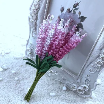 Nye mini-10stk DIY Krans materiale Kunstige blomster PE lavendel blomst dekoration Brud håndled blomst