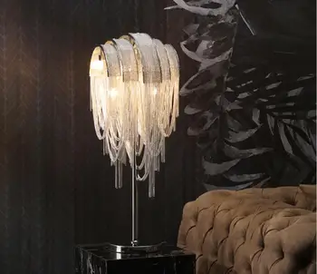 Nye stue lampe italiensk stil aluminium kæde lampe enkelte hotel villa club dekorative lys