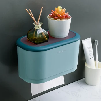 ONEUP Bærbare papirholder Toilet opbevaringsboks Vandtæt toiletpapir Max Husstand Opbevaring Holder Badeværelse Tilbehør