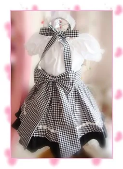 Oprindelige Design Søde Piger Japansk Cafe Stuepige Kjole Black&White Kontrol Lolita Cosplay Kostume