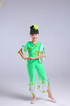 Piger yangko tøj fan dans klassisk Kinesisk stil Hanfu dans kostume children ' s national dance performance tøj